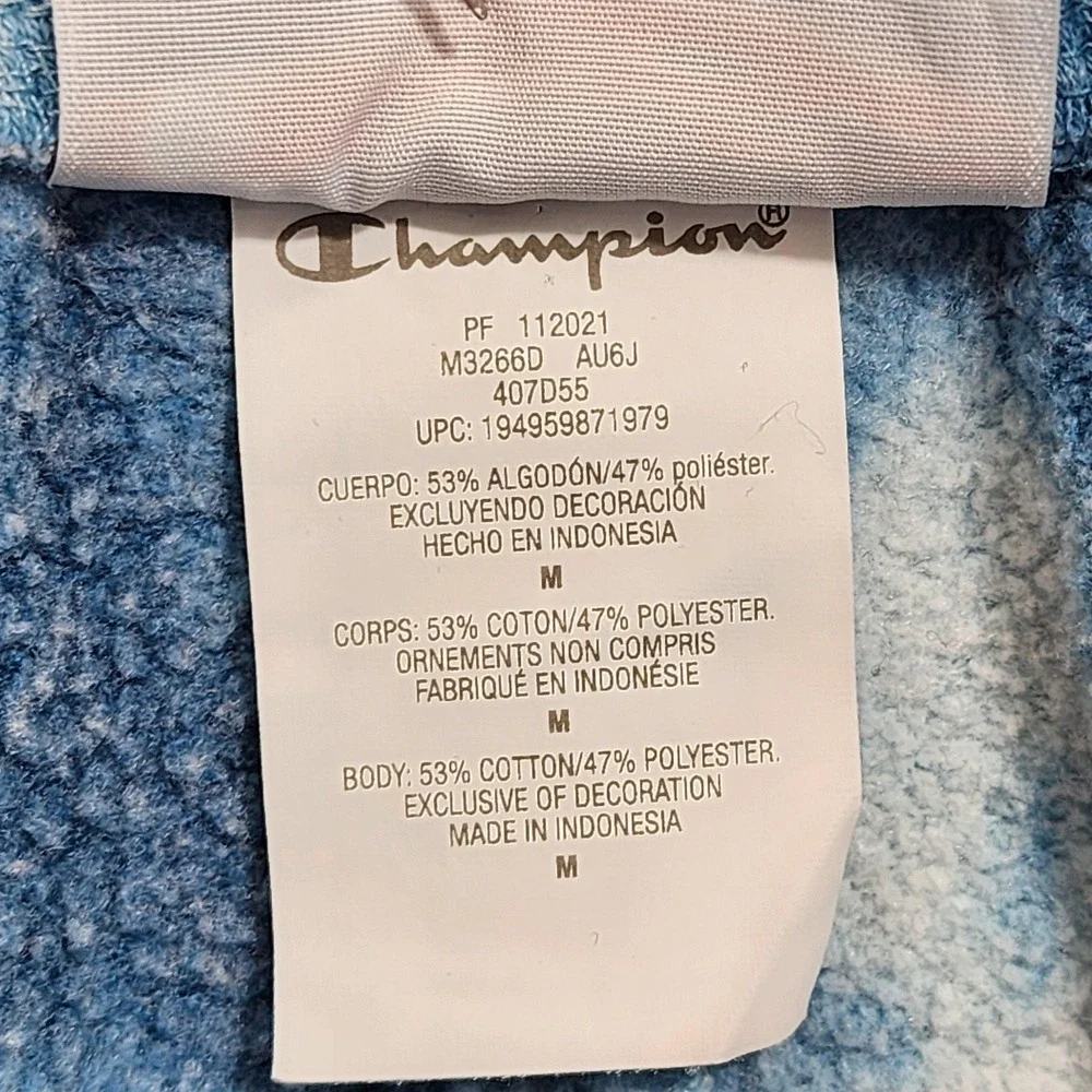 Champion‎ Shorts Mens M Blue Tie Dye Fleece Elastic Waist Lounge Athletic Casual